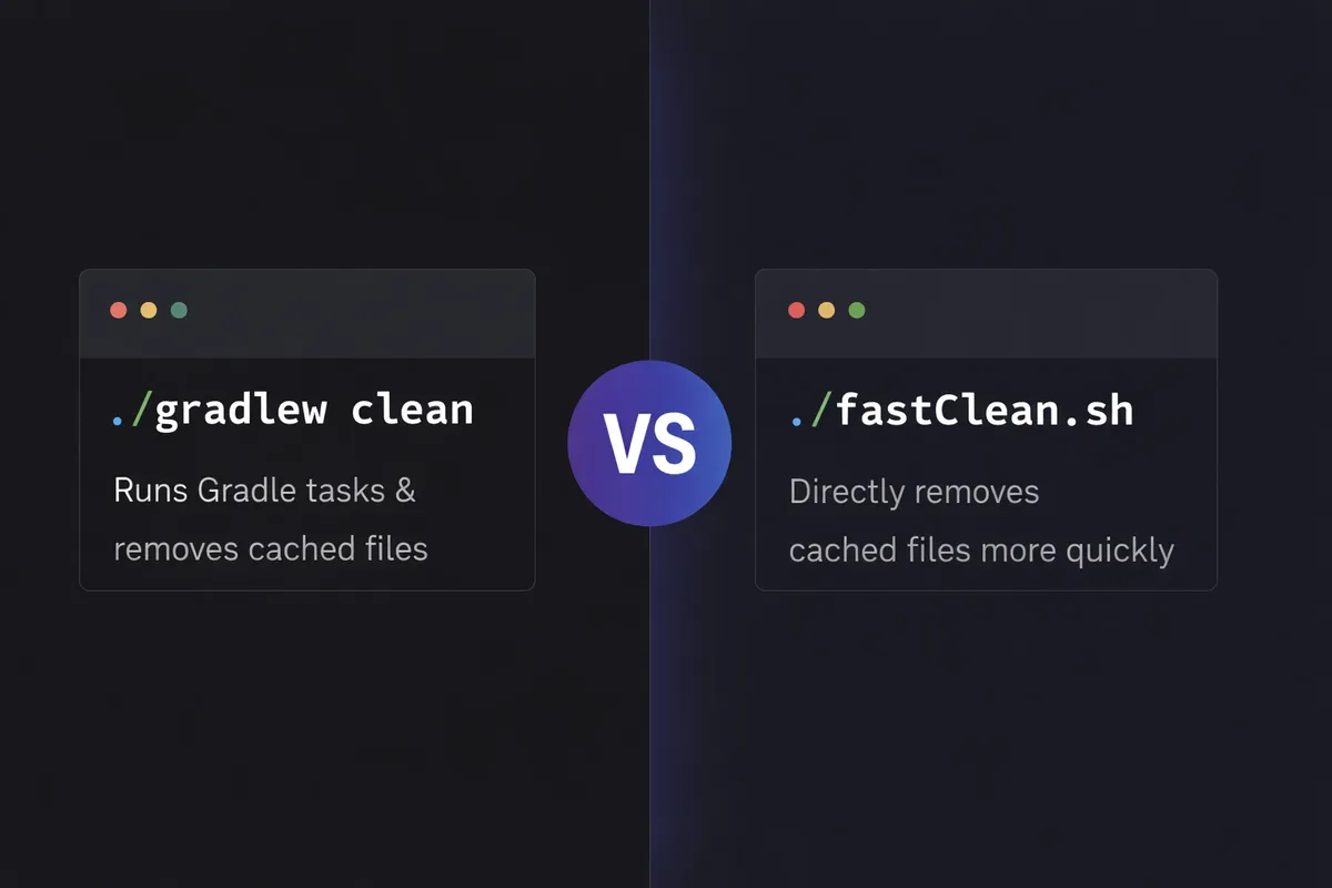 ./gradlew clean vs fastClean.sh